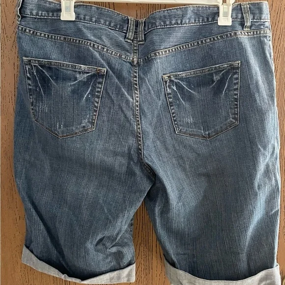 a.n.a Blue Denim Boyfriend Shorts - Picture 6 of 8